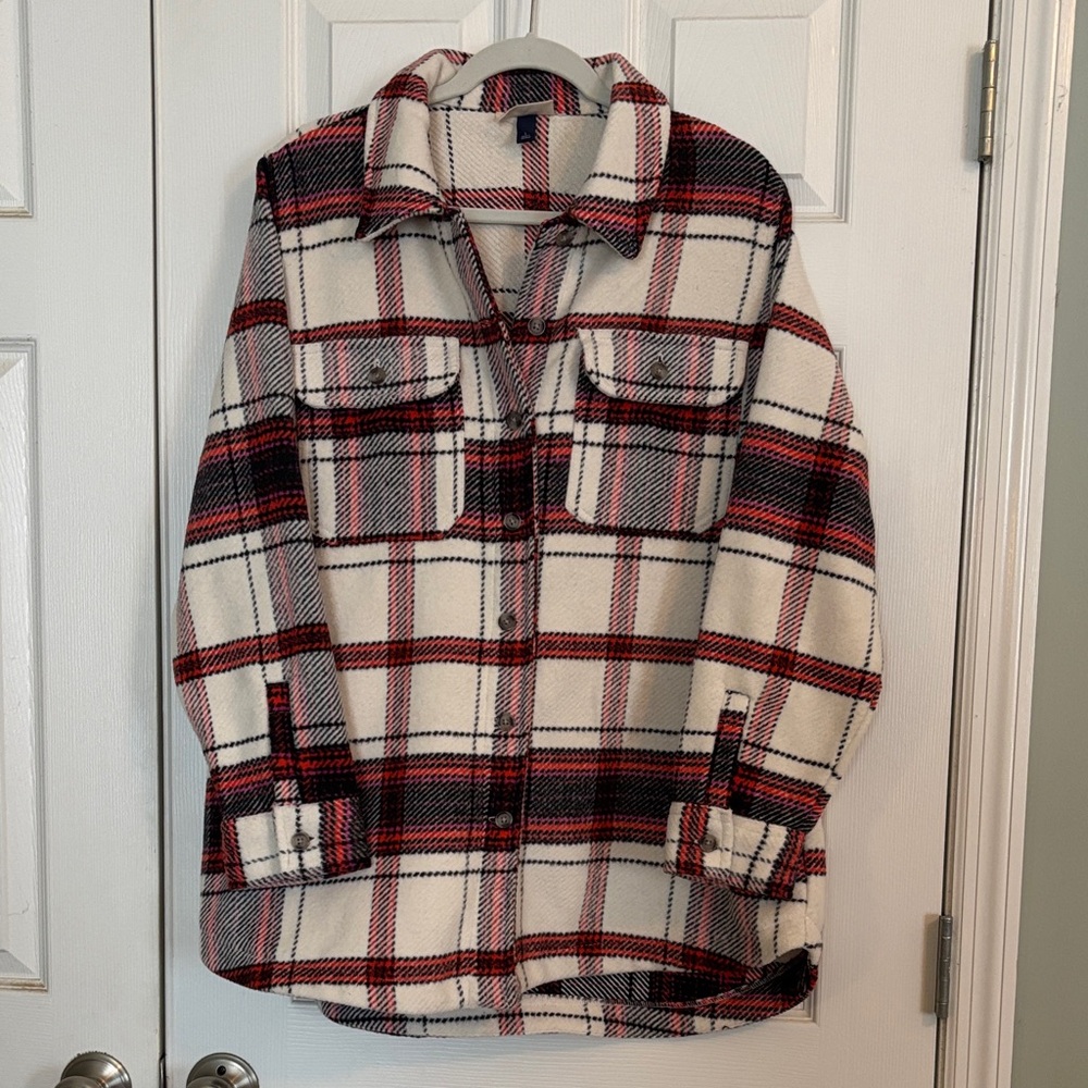 Plaid Button-Up Jacket